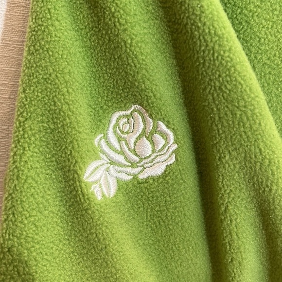 𝅺equi Theme Flower collectionfleece zip up, size Large, green, good condition - Picture 8 of 9